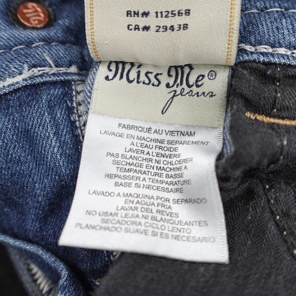 Miss me jeans Womens 27 Signature Boot Embroidered Studded Flare Low JP7697B4 - Picture 16 of 16